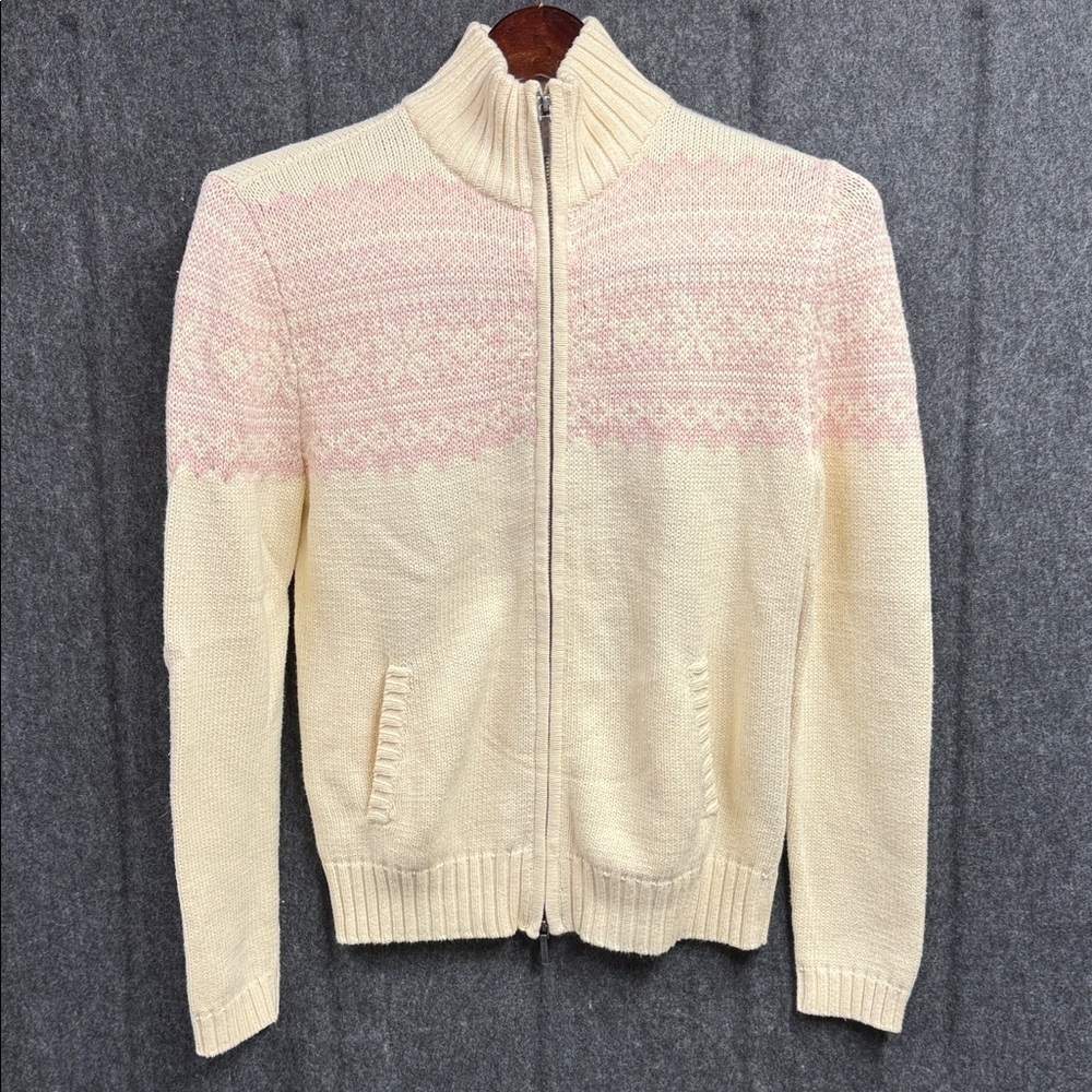 Ralph Lauren Petite Cream and Pink Sweater - Picture 1 of 6